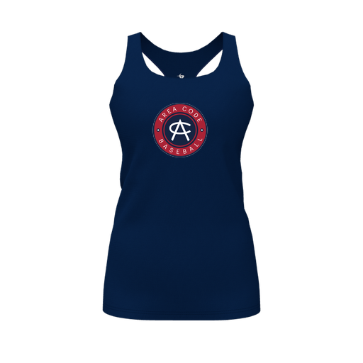 [CUS-DFW-RCBK-PER-NVY-FYS-LOGO1] Decker Racerback Tank Top (Female Youth S, Navy, Logo 1)