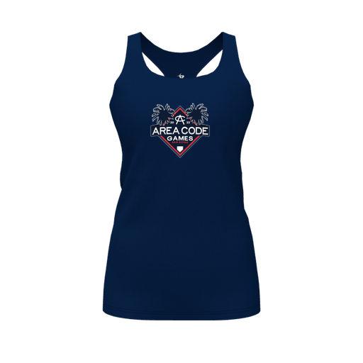 [FT0TRBNV-FYS-LOGO2] Decker Racerback Tank Top (Female Youth S, Navy, Logo 2)