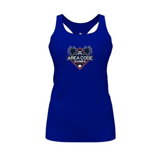 [CUS-DFW-RCBK-PER-RYL-FYS-LOGO2] Decker Racerback Tank Top (Female Youth S, Royal, Logo 2)