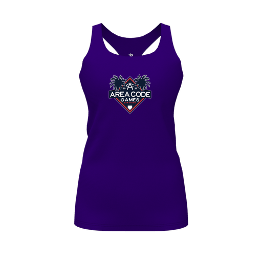 [CUS-DFW-RCBK-PER-PUR-FYS-LOGO2] Decker Racerback Tank Top (Female Youth S, Purple, Logo 2)