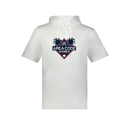 [6871.005.S-LOGO2] Men's Dri Fit Short Sleeve Hoodie (Adult S, White, Logo 2)