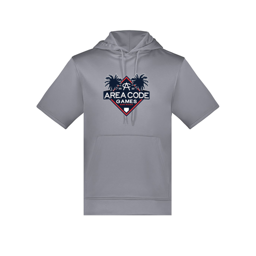 [6871.059.S-LOGO2] Men's Dri Fit Short Sleeve Hoodie (Adult S, Gray, Logo 2)