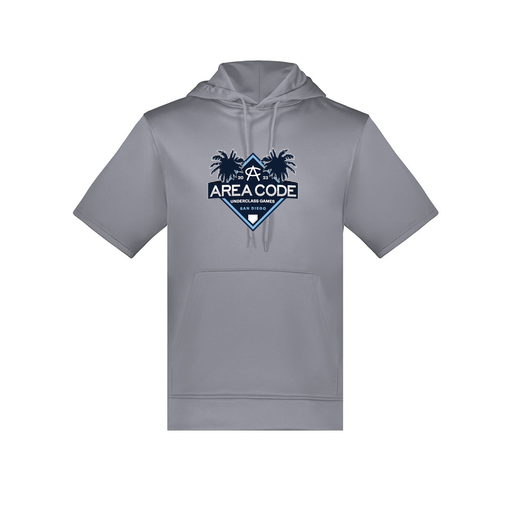 [6871.059.S-LOGO3] Men's Dri Fit Short Sleeve Hoodie (Adult S, Gray, Logo 3)