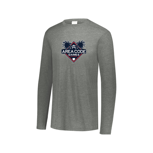 [FTLCUBGY-AXS-LOGO2] Decker Men's Tri-Blend T-Shirt - Long Sleeve (Adult XS, Gray, Logo 2)