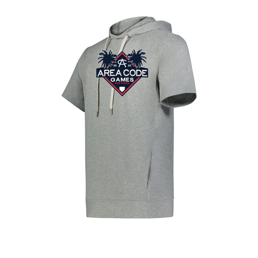 [222605-SIL-YS-LOGO2] YOUTH VENTURA SOFT KNIT SHORT SLEEVE HOODIE (Youth S, Silver, Logo 2)