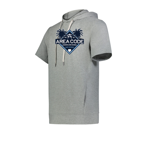 [222605-SIL-YS-LOGO3] YOUTH VENTURA SOFT KNIT SHORT SLEEVE HOODIE (Youth S, Silver, Logo 3)