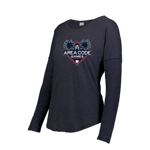 [FTLCUBNV-FAXS-LOGO2] Decker Women's Tri-Blend T-Shirt - Long Sleeve (Female Adult XS, Navy, Logo 2)
